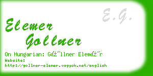 elemer gollner business card